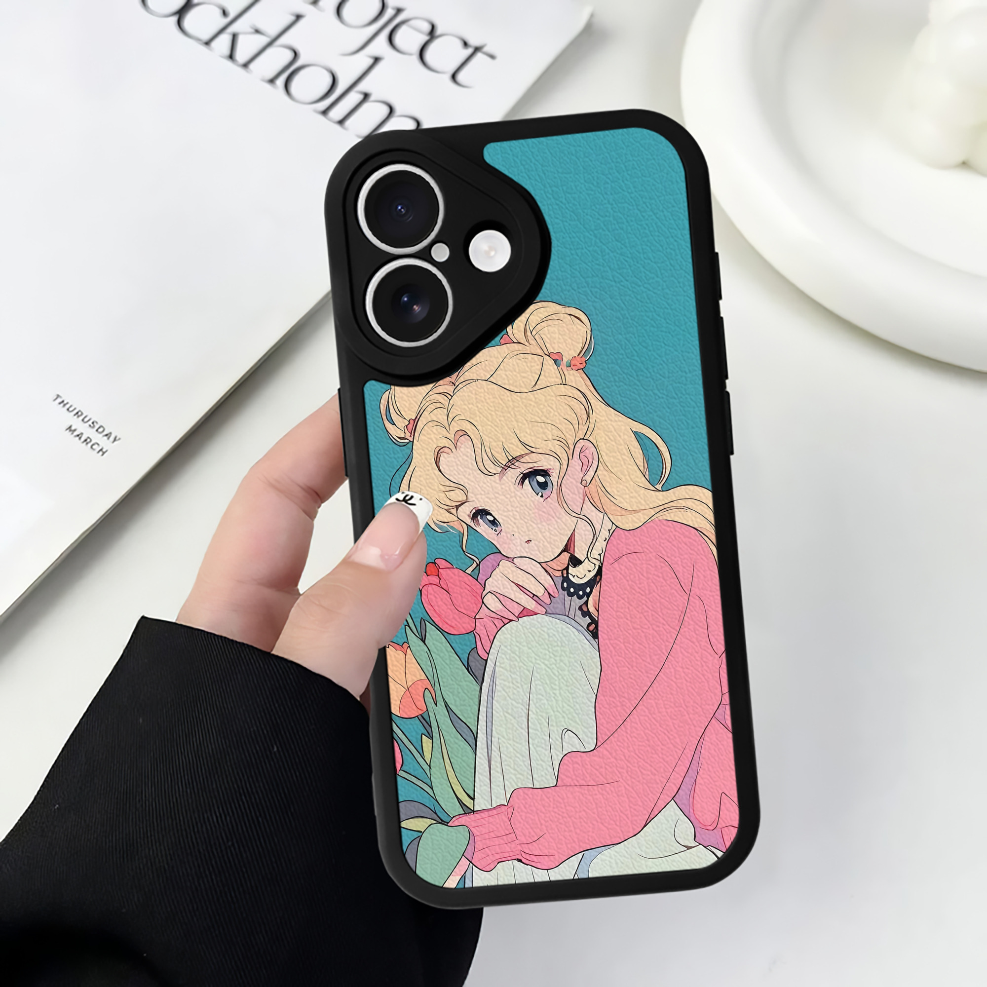 （画像用） 美少女戦士セーラームーン Sailor Moon 【iPhone 16シリーズ対応】シリコンスマホケース（レザー調） 材質：シリコン